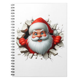 Cuaderno Funny 3D Santa Claus Christmas Holiday Design
