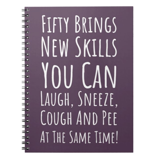 Cuaderno Funny 50th Birthday Gifts Fifty Typography Humor (Frente)