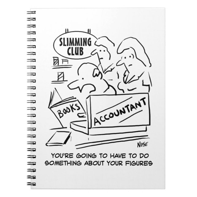 Cuaderno Funny Accountant Checks Slimming Club Figures (Frente)