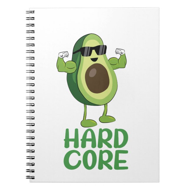 Cuaderno Funny aguacate severo muscular (Frente)