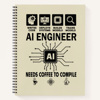 Cuaderno Funny AI Engineer Coding Programmer Developer Tech