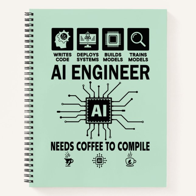 Cuaderno Funny AI Engineer Coding Programmer Developer Tech (Anverso)