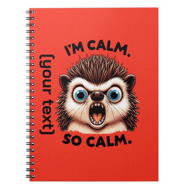 Cuaderno Funny Angry Hedgehog Personalizable (Frente)
