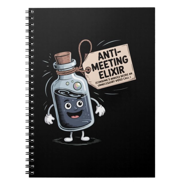Cuaderno Funny Anti-Meeting Elixir | Retro Cartoon Office H (Frente)