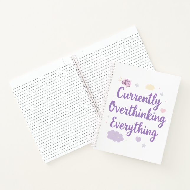 Cuaderno Funny Anxiety Overthinking Quote Pastel (Interior)