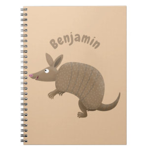 Cuaderno Funny armadillo feliz personalizado ilustracion