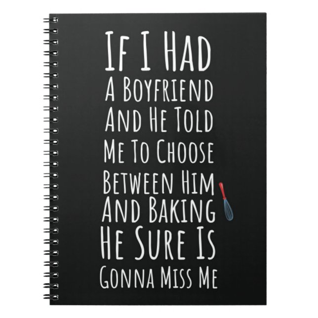 Cuaderno Funny Baker Gifts For Her Teen Girls Women Baking (Frente)