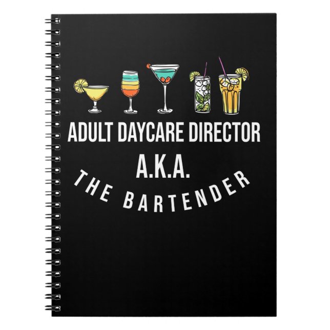 Cuaderno Funny Bartender Mezclador de Alcohol Chistes de Ba (Frente)
