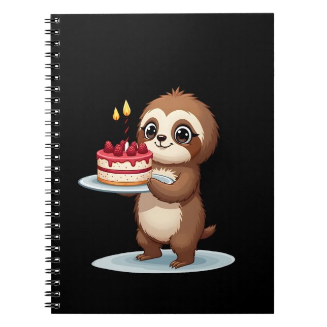 Cuaderno Funny Birthday Cake with Sloth Costume for Boys an (Frente)