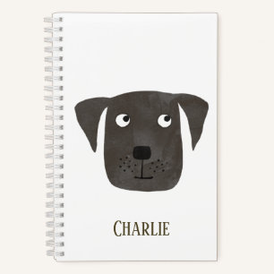 Cuaderno Funny Black Labrador Recuperever Dog Custom Name