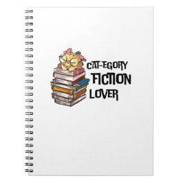 Cuaderno Funny Book Cat Lover Quote Cat-egory Fiction Lover