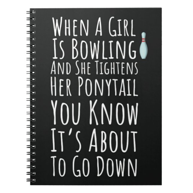 Cuaderno Funny Bowling Gift For Her Teen Girls Women Bowler (Frente)