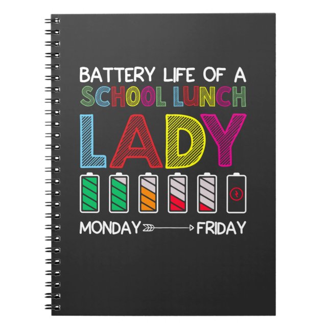 Cuaderno Funny Cafetería Escuela Lunch Lady Semana Humor de (Frente)