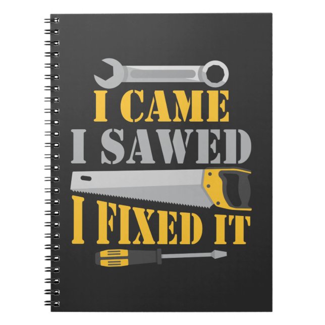 Cuaderno Funny Carpenter Saw Handyman Workshop Tools (Frente)