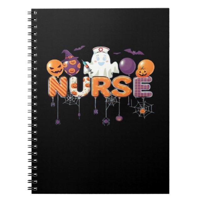 Cuaderno funny cartoon ghost nurse - Hot Nurse Halloween Ou (Frente)