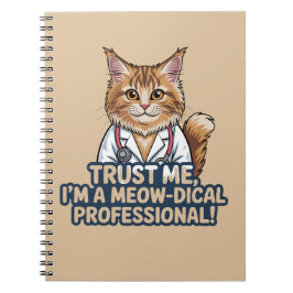 Cuaderno Funny Cat Doctor Animal Humor Illustration