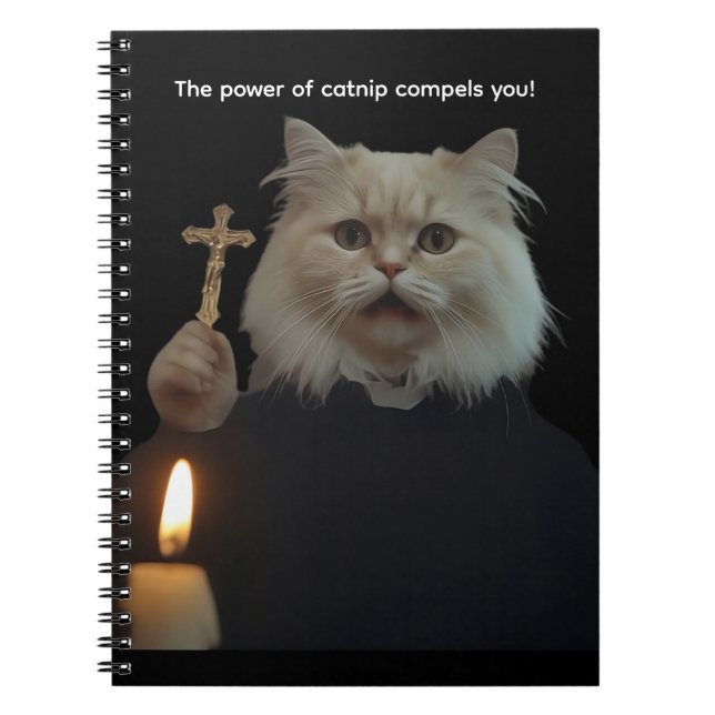 Cuaderno Funny Cat Exorcist Notebook - Catnip Compels You (Frente)