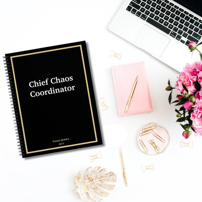Cuaderno Funny Chief Chaos Coordinator Black Gold Custom (Subido por el creador)