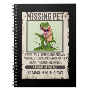 Cuaderno Funny Chiste de dinosaurios del Mascota Dino T-Rex
