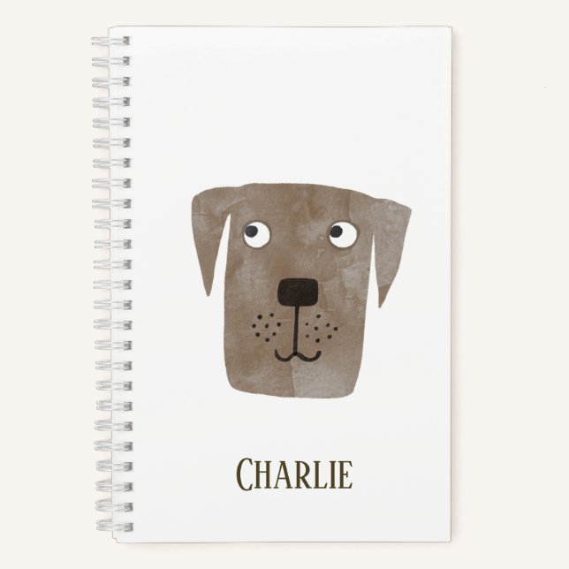 Cuaderno Funny Chocolate Labrador Recuperador Perro Nombre  (Anverso)