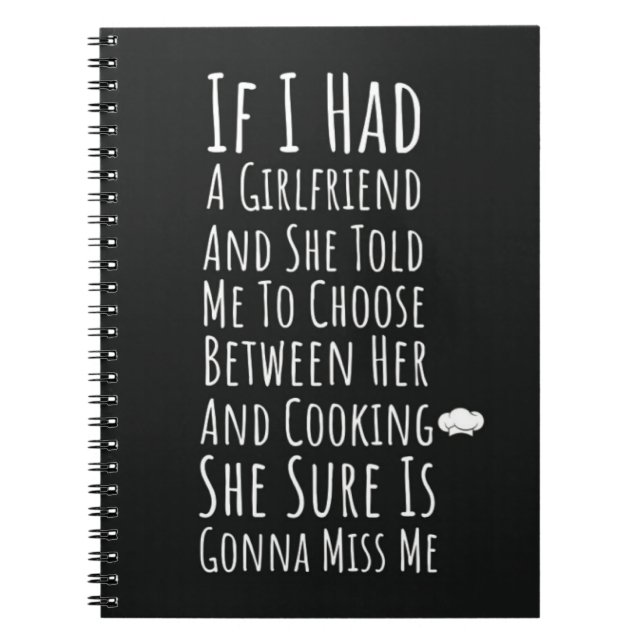 Cuaderno Funny Cooking Gifts For Men For Him Typography  (Frente)