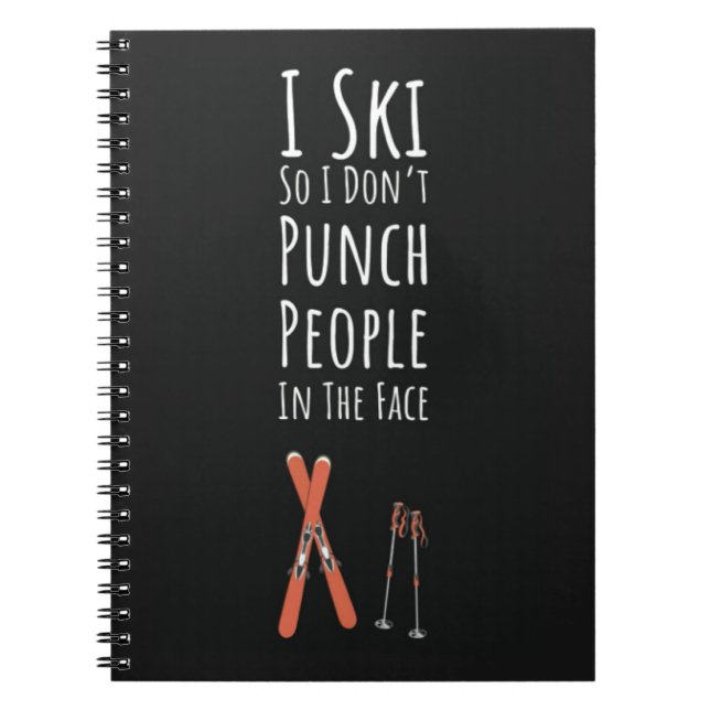 Cuaderno Funny Cool Gifts For Ski Lovers Skiers Skiing (Frente)