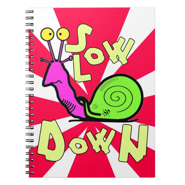 Cuaderno Funny Cool Snail Cartoon (Frente)