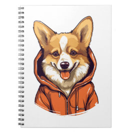 Cuaderno Funny Corgi Usando Hoodie