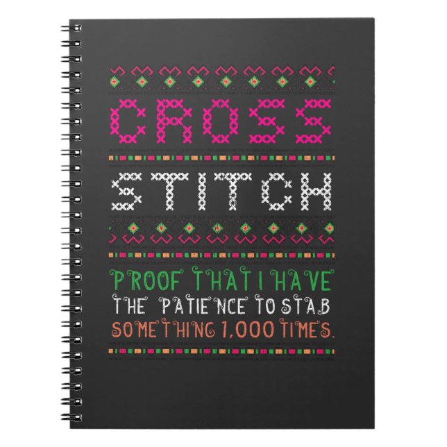 Cuaderno Funny Cross Stitch Needlepoint Scoder Needle Art (Frente)