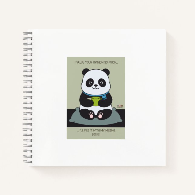 Cuaderno Funny Custom Sarcastic Panda Opinion Coworker Gift (Anverso)