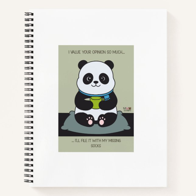 Cuaderno Funny Custom Sarcastic Panda Opinion Coworker Gift (Anverso)