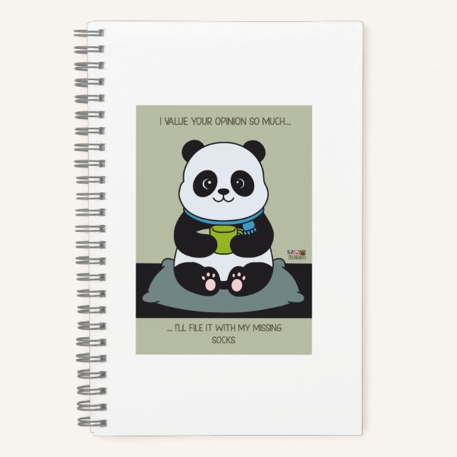 Cuaderno Funny Custom Sarcastic Panda Opinion Coworker Gift (Anverso)