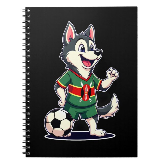 Cuaderno Funny Dabbing Husky Dog Kenya Football - Kenyan Fl (Frente)
