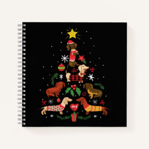 Cuaderno Funny Dachshund Christmas Tree