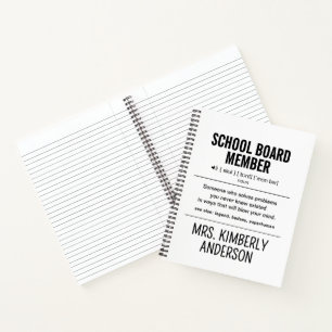 Cuaderno Funny de miembro del Consejo Escolar Personalizado