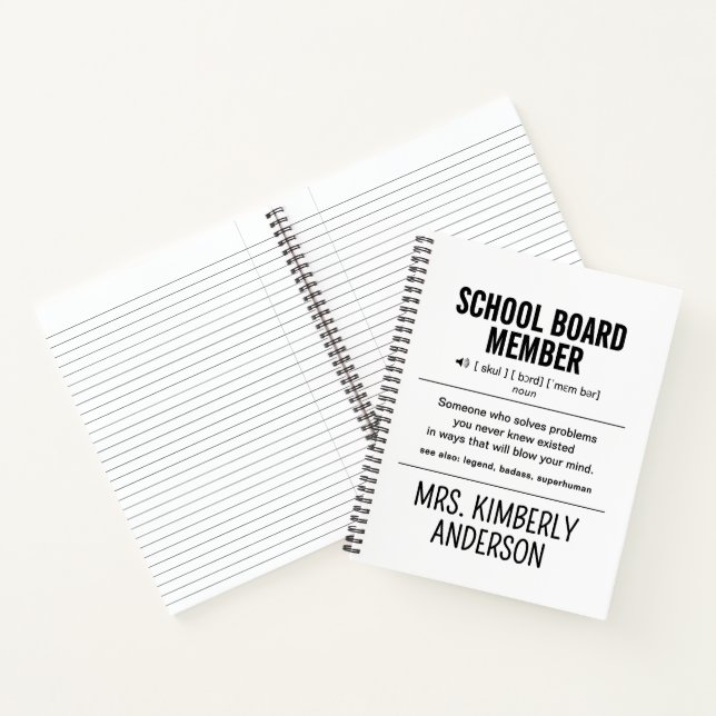 Cuaderno Funny de miembro del Consejo Escolar Personalizado (Interior)