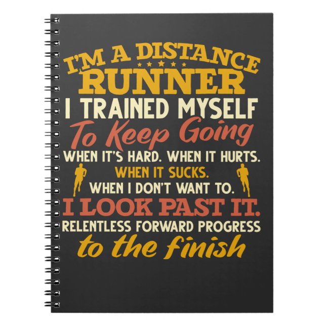 Cuaderno Funny Distance Runner Cita Atleta En Ejecución (Frente)