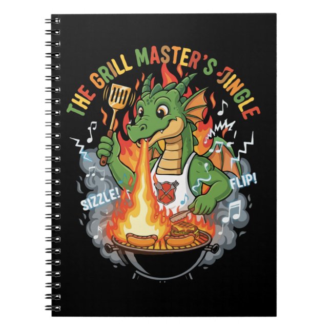 Cuaderno  Funny Dragon Grill Master BBQ & Grilling Cartoon (Frente)