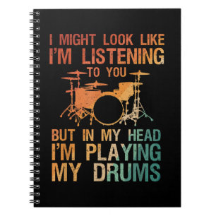 Cuaderno Funny Drummer Art Para Hombres Mujeres Reproductor