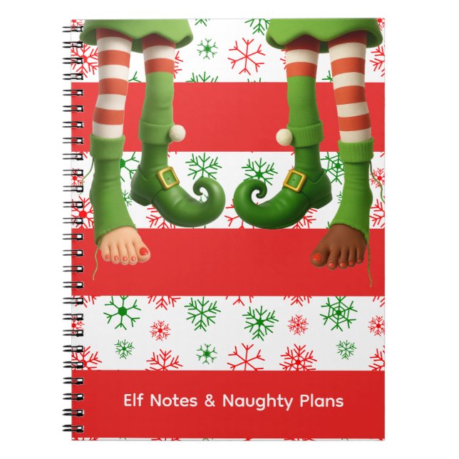 Cuaderno Funny Elf Faces & Legs | North Pole Fun Christmas  (Frente)