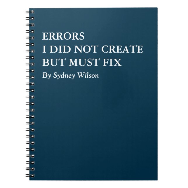 Cuaderno Funny Error Fixing Personalized Work (Frente)