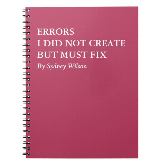 Cuaderno Funny Error Fixing Personalized Work (Frente)