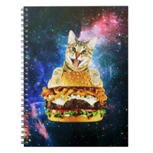 Cuaderno Funny espacio para gatos de hamburguesas
