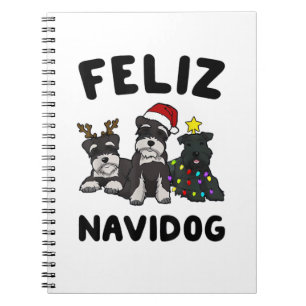 Cuaderno Funny Feliz Navidog Ministra Schnauzer amante del 