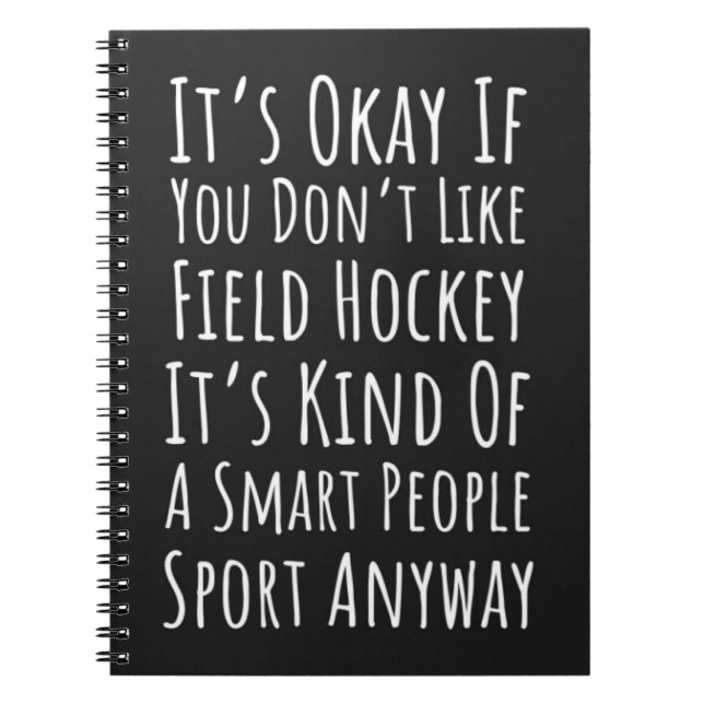 Cuaderno Funny Field Hockey Regalos Deportivo Jugador Lover (Frente)
