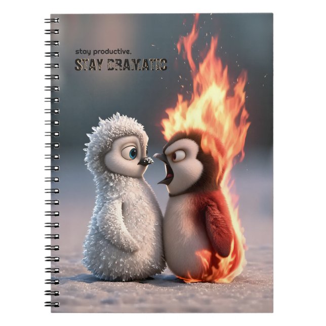 Cuaderno Funny Fire and Ice Penguin  (Frente)
