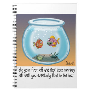 Cuaderno Funny Fish Directions personalizado sobre la vida