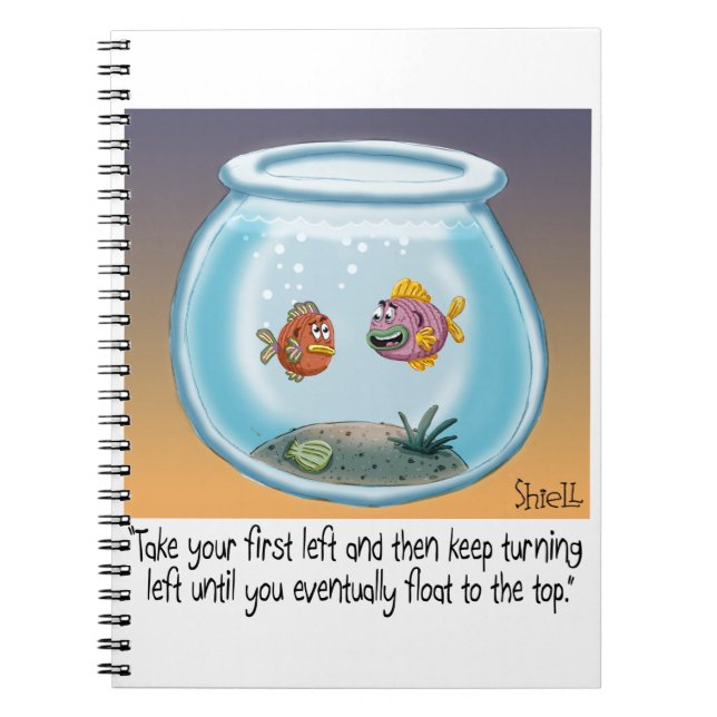 Cuaderno Funny Fish Directions personalizado sobre la vida  (Frente)