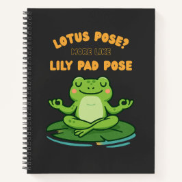 Cuaderno Funny Frog Yoga Personalizado Lotus Lily Pad Pose