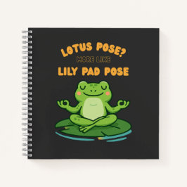 Cuaderno Funny Frog Yoga Personalizado Lotus Lily Pad Pose